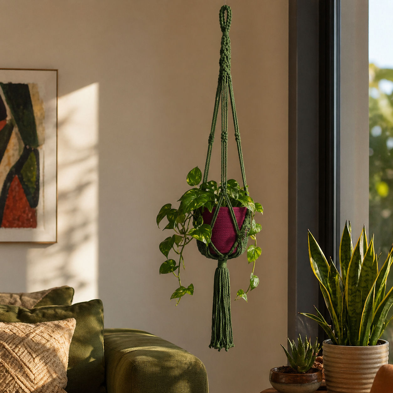 Colourful Macrame Plant Hanger